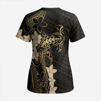 Black and Gold Hawaii Scrub Top Hammerhead Shark Tattoo Curve Polynesian - Polynesian Pride