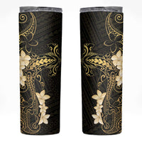 Black and Gold Hawaii Skinny Tumbler Hammerhead Shark Tattoo Curve Polynesian - Polynesian Pride
