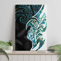 Proud Aotearoa Canvas Wall Art Maori Silver Fern Mix Paua Shell Pattern LT14 - Polynesian Pride