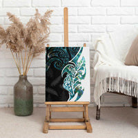 Proud Aotearoa Canvas Wall Art Maori Silver Fern Mix Paua Shell Pattern LT14 - Polynesian Pride