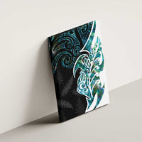 Proud Aotearoa Canvas Wall Art Maori Silver Fern Mix Paua Shell Pattern LT14 - Polynesian Pride