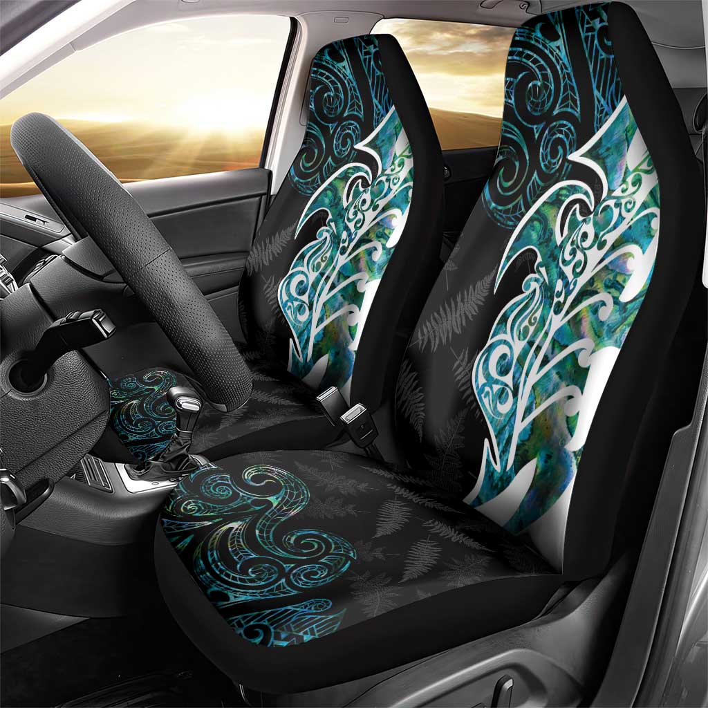 Proud Aotearoa Car Seat Cover Maori Silver Fern Mix Paua Shell Pattern