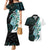 Proud Aotearoa Couples Matching Mermaid Dress and Hawaiian Shirt Maori Silver Fern Mix Paua Shell Pattern