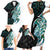 Proud Aotearoa Family Matching Short Sleeve Bodycon Dress and Hawaiian Shirt Maori Silver Fern Mix Paua Shell Pattern