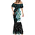 Proud Aotearoa Mermaid Dress Maori Silver Fern Mix Paua Shell Pattern