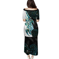 Proud Aotearoa Puletasi Maori Silver Fern Mix Paua Shell Pattern LT14 - Polynesian Pride