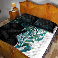 Proud Aotearoa Quilt Bed Set Maori Silver Fern Mix Paua Shell Pattern