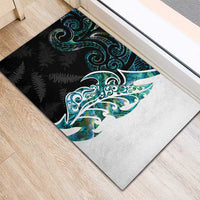 Proud Aotearoa Rubber Doormat Maori Silver Fern Mix Paua Shell Pattern LT14 - Polynesian Pride