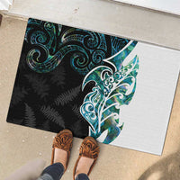Proud Aotearoa Rubber Doormat Maori Silver Fern Mix Paua Shell Pattern LT14 - Polynesian Pride