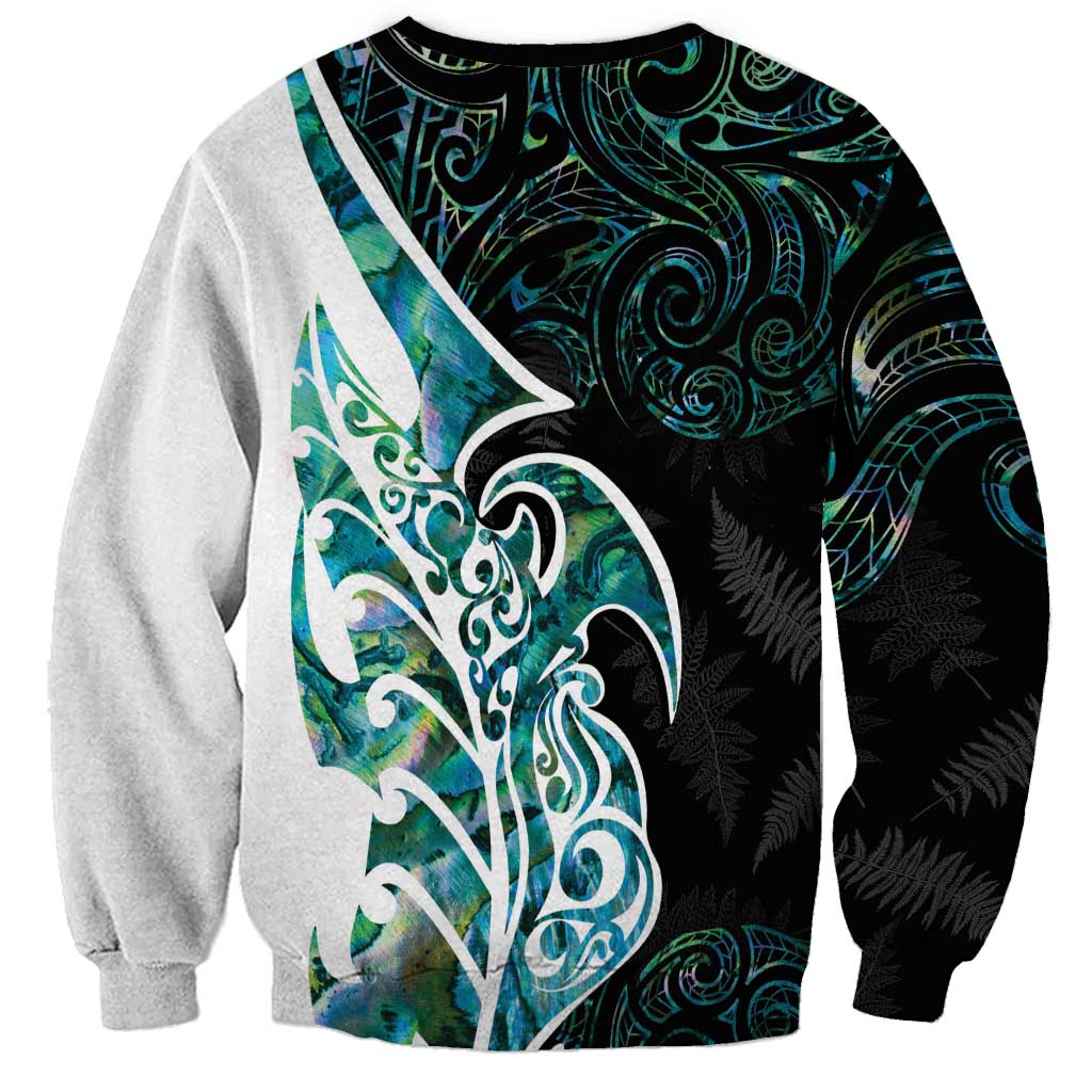 Proud Aotearoa Sweatshirt Maori Silver Fern Mix Paua Shell Pattern