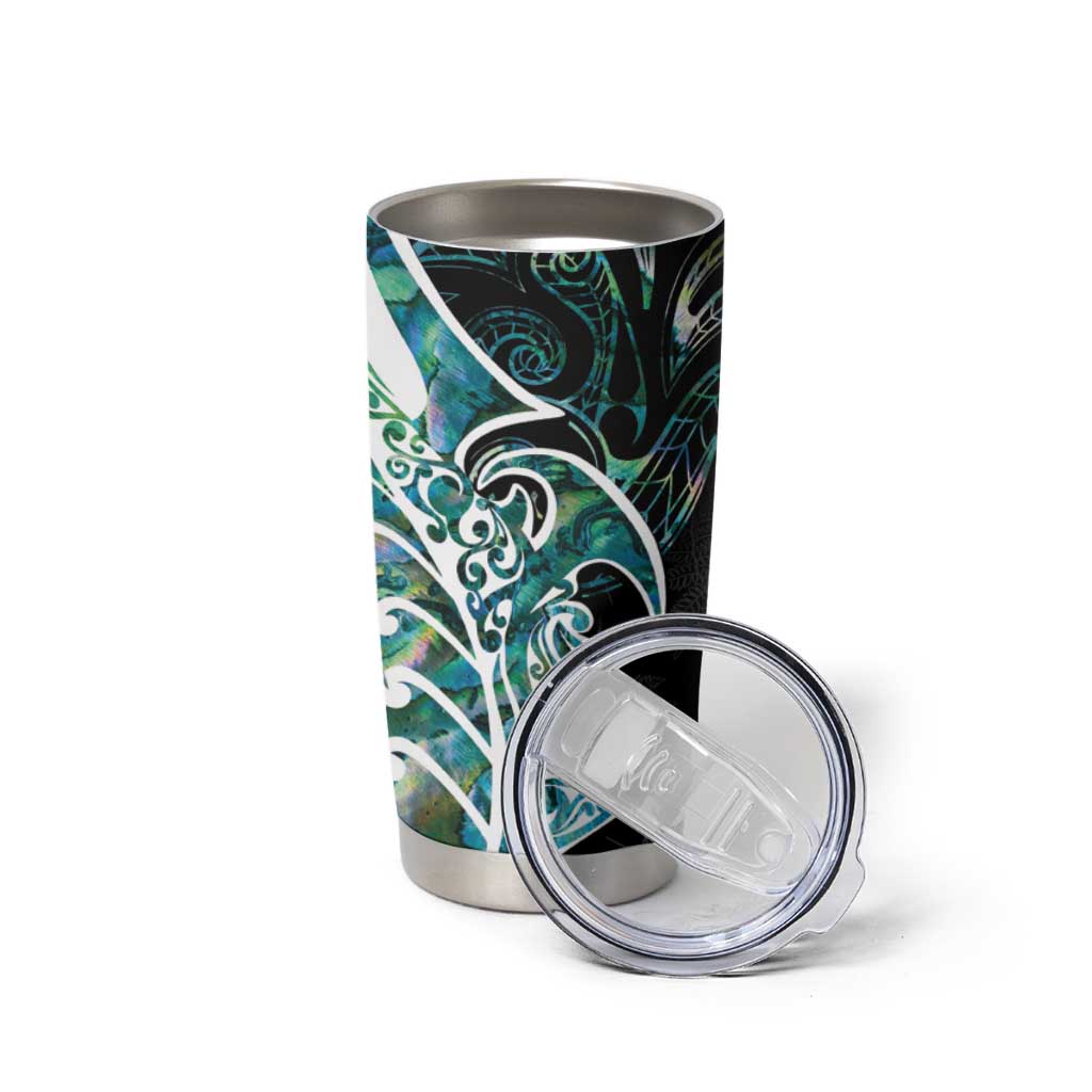 Proud Aotearoa Tumbler Cup Maori Silver Fern Mix Paua Shell Pattern LT14 - Polynesian Pride