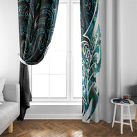 Proud Aotearoa Window Curtain Maori Silver Fern Mix Paua Shell Pattern LT14 - Polynesian Pride
