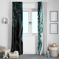 Proud Aotearoa Window Curtain Maori Silver Fern Mix Paua Shell Pattern LT14 - Polynesian Pride