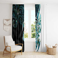 Proud Aotearoa Window Curtain Maori Silver Fern Mix Paua Shell Pattern LT14 - Polynesian Pride