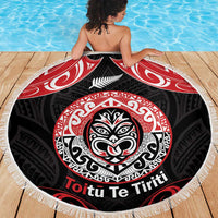 Aotearoa Toitu Te Tiriti Beach Blanket Haka Tiki Honour The Treaty LT14 - Polynesian Pride
