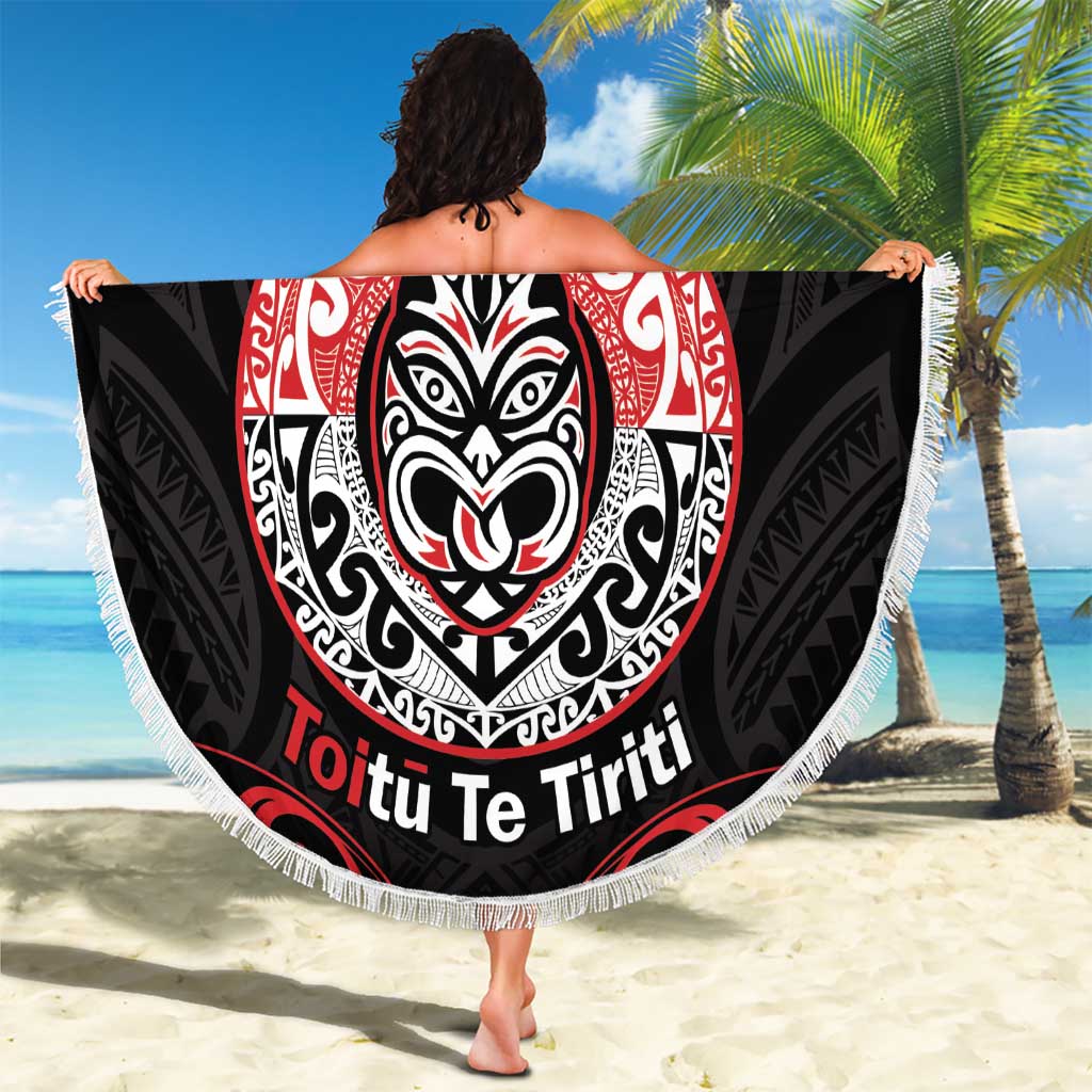 Aotearoa Toitu Te Tiriti Beach Blanket Haka Tiki Honour The Treaty LT14 - Polynesian Pride