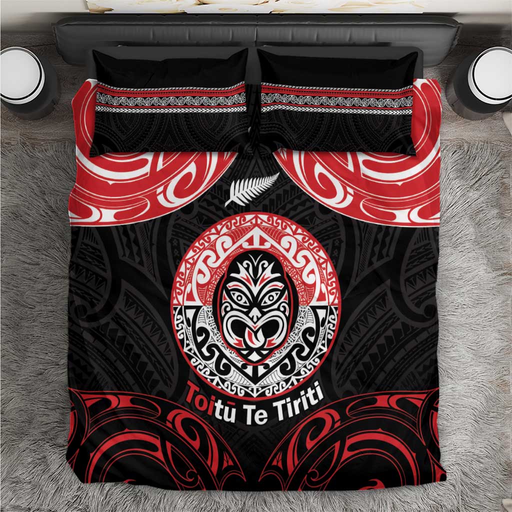 Aotearoa Toitu Te Tiriti Bedding Set Haka Tiki Honour The Treaty