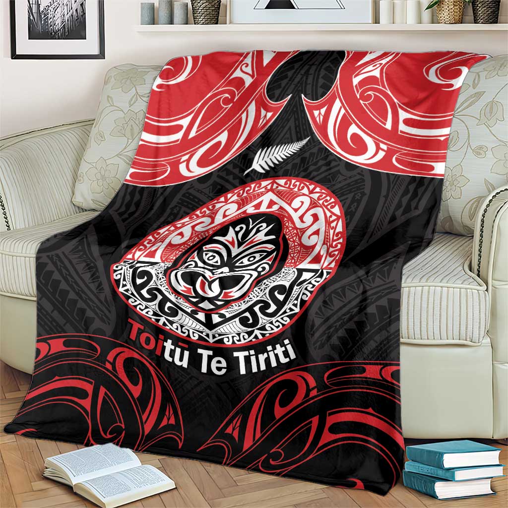 Aotearoa Toitu Te Tiriti Blanket Haka Tiki Honour The Treaty LT14 - Polynesian Pride