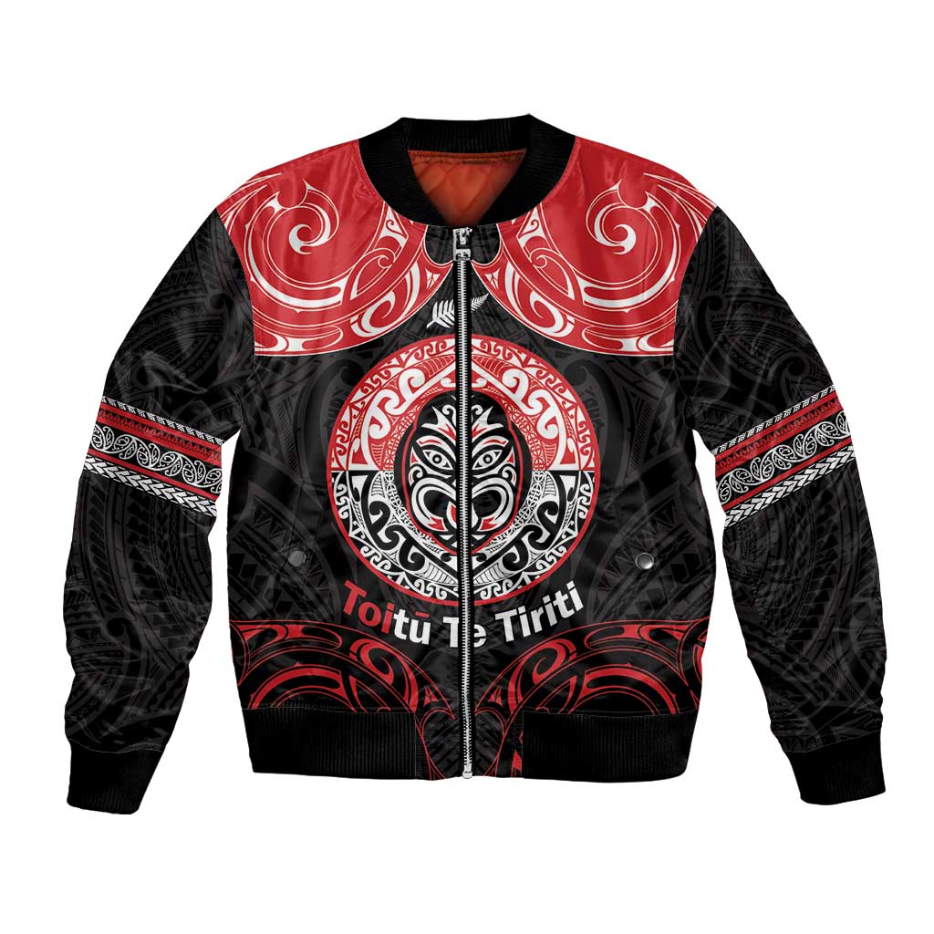 Aotearoa Toitu Te Tiriti Bomber Jacket Haka Tiki Honour The Treaty