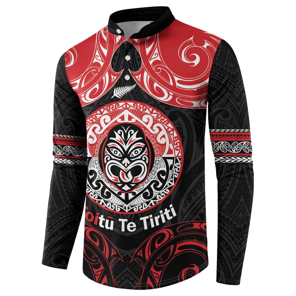 Aotearoa Toitu Te Tiriti Button Sweatshirt Haka Tiki Honour The Treaty LT14 - Polynesian Pride