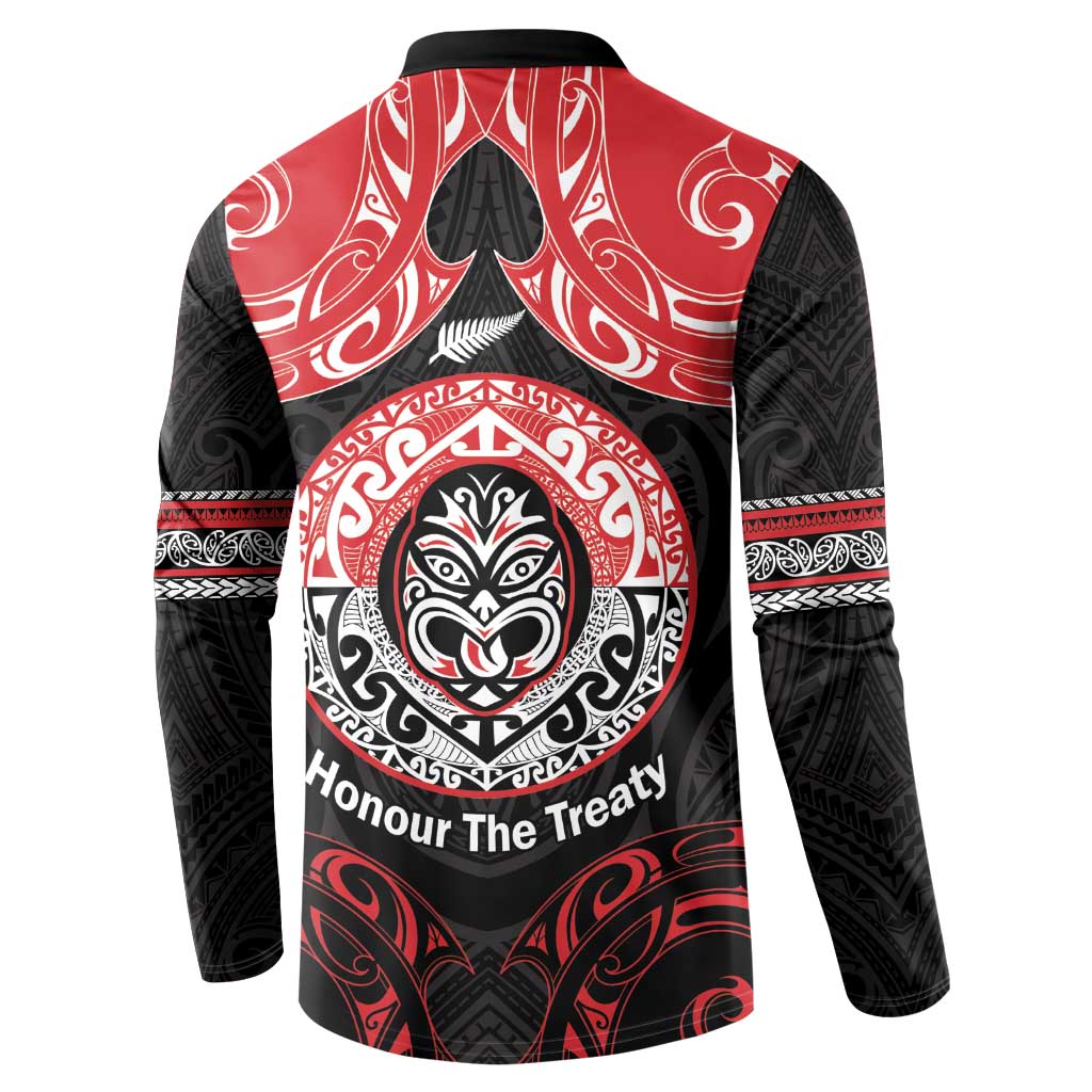 Aotearoa Toitu Te Tiriti Button Sweatshirt Haka Tiki Honour The Treaty LT14 - Polynesian Pride