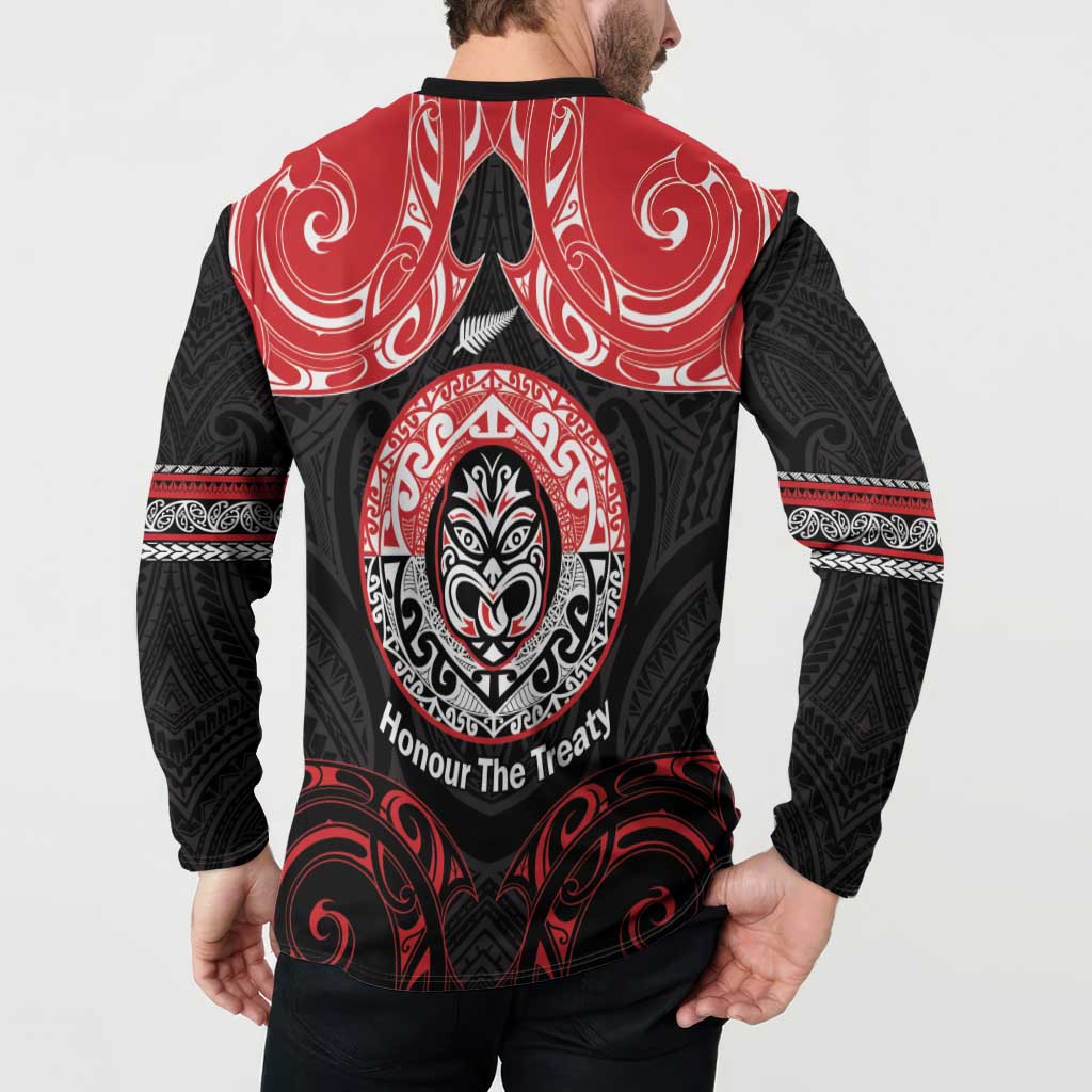 Aotearoa Toitu Te Tiriti Button Sweatshirt Haka Tiki Honour The Treaty LT14 - Polynesian Pride