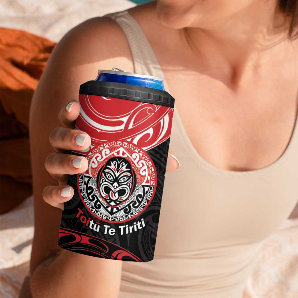 Aotearoa Toitu Te Tiriti 4 in 1 Can Cooler Tumbler Haka Tiki Honour The Treaty