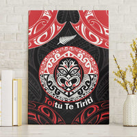 Aotearoa Toitu Te Tiriti Canvas Wall Art Haka Tiki Honour The Treaty LT14 Without Frame Black - Polynesian Pride