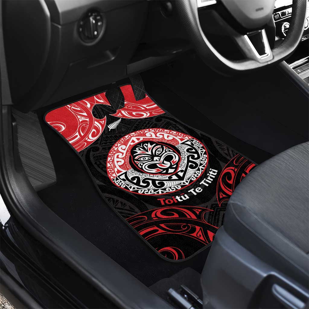 Aotearoa Toitu Te Tiriti Car Mats Haka Tiki Honour The Treaty LT14 - Polynesian Pride