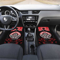 Aotearoa Toitu Te Tiriti Car Mats Haka Tiki Honour The Treaty LT14 Set 2pcs - Front Black - Polynesian Pride