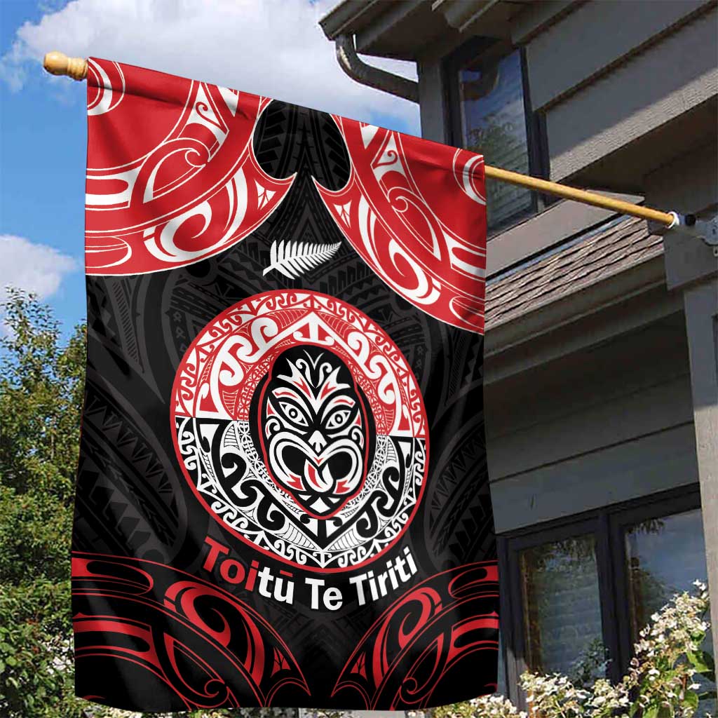 Aotearoa Toitu Te Tiriti Garden Flag Haka Tiki Honour The Treaty LT14 - Polynesian Pride