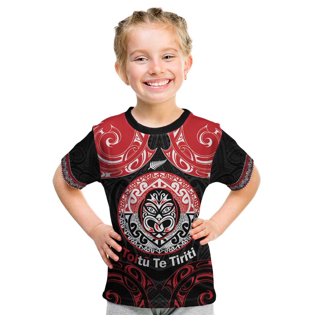 Aotearoa Toitu Te Tiriti Kid T Shirt Haka Tiki Honour The Treaty