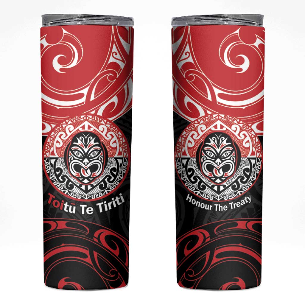 Aotearoa Toitu Te Tiriti Skinny Tumbler Haka Tiki Honour The Treaty