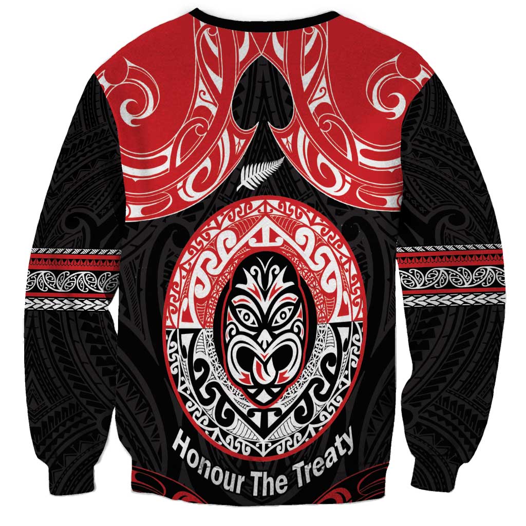 Aotearoa Toitu Te Tiriti Sweatshirt Haka Tiki Honour The Treaty LT14 - Polynesian Pride