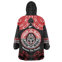 Aotearoa Toitu Te Tiriti Wearable Blanket Hoodie Haka Tiki Honour The Treaty