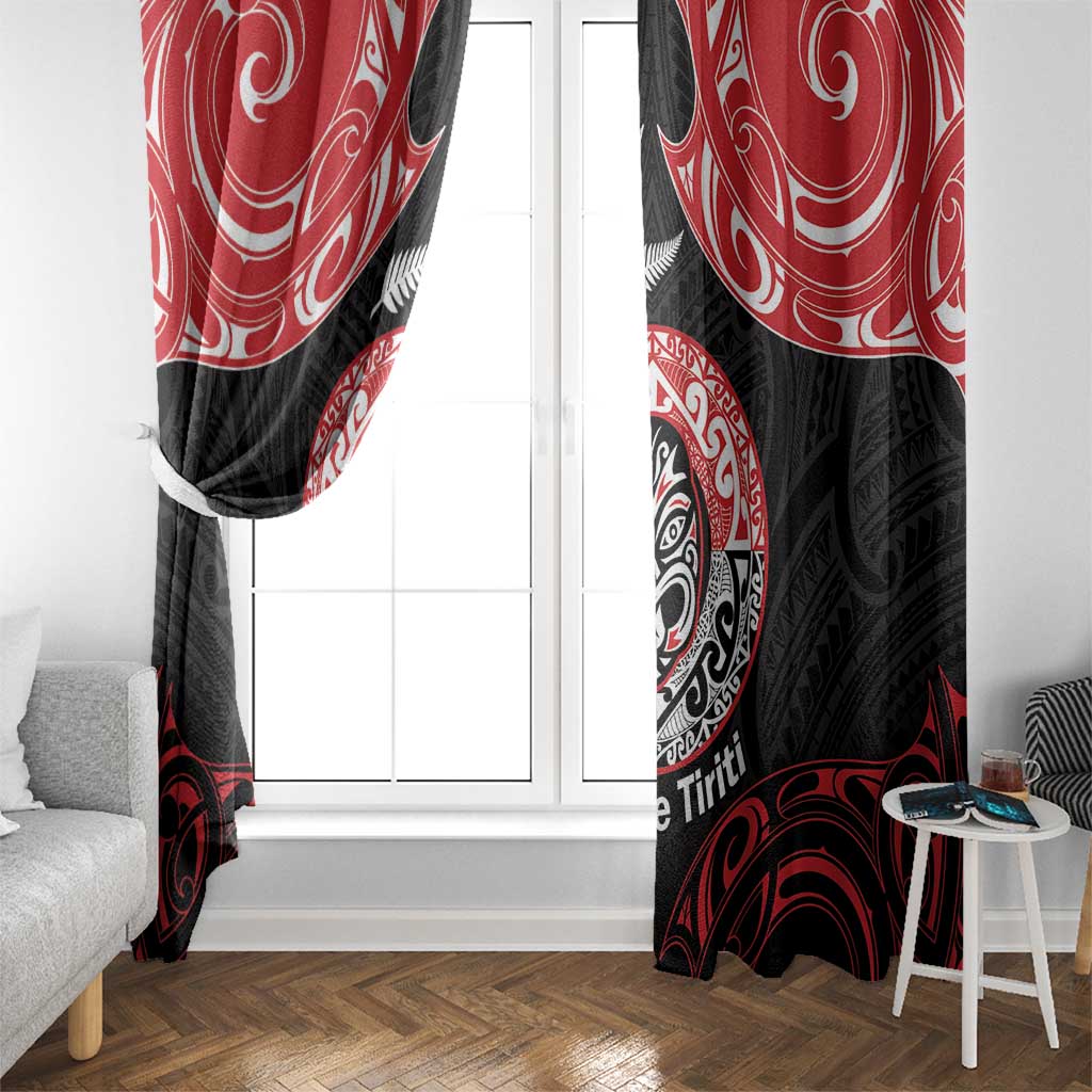 Aotearoa Toitu Te Tiriti Window Curtain Haka Tiki Honour The Treaty LT14 - Polynesian Pride