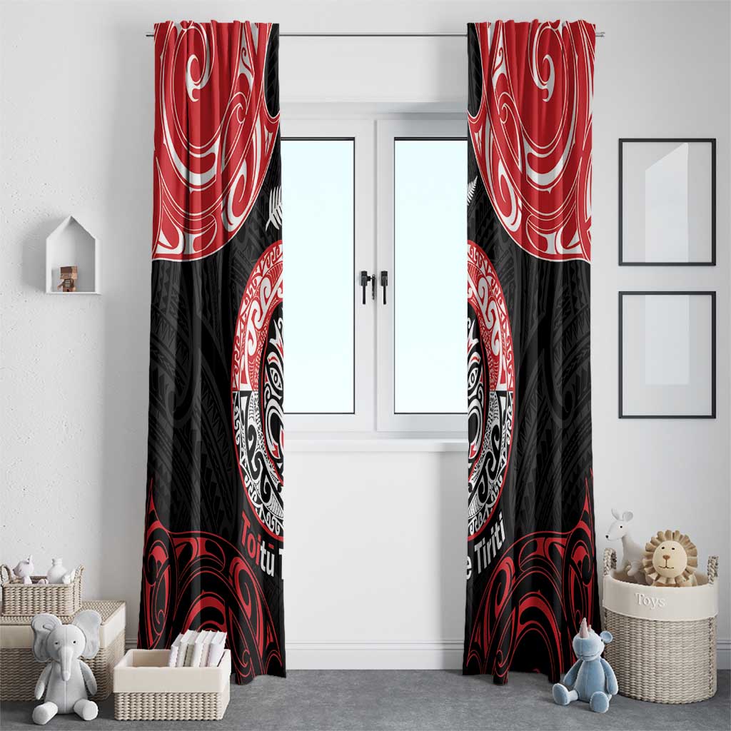 Aotearoa Toitu Te Tiriti Window Curtain Haka Tiki Honour The Treaty LT14 - Polynesian Pride