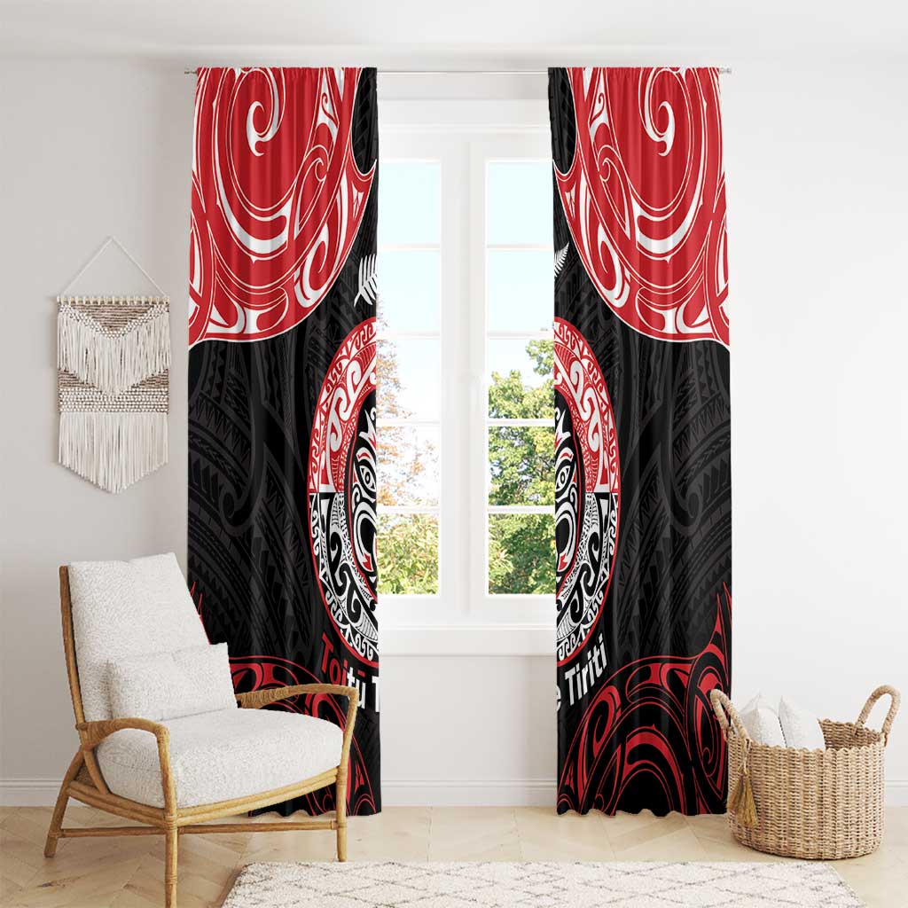 Aotearoa Toitu Te Tiriti Window Curtain Haka Tiki Honour The Treaty LT14 - Polynesian Pride