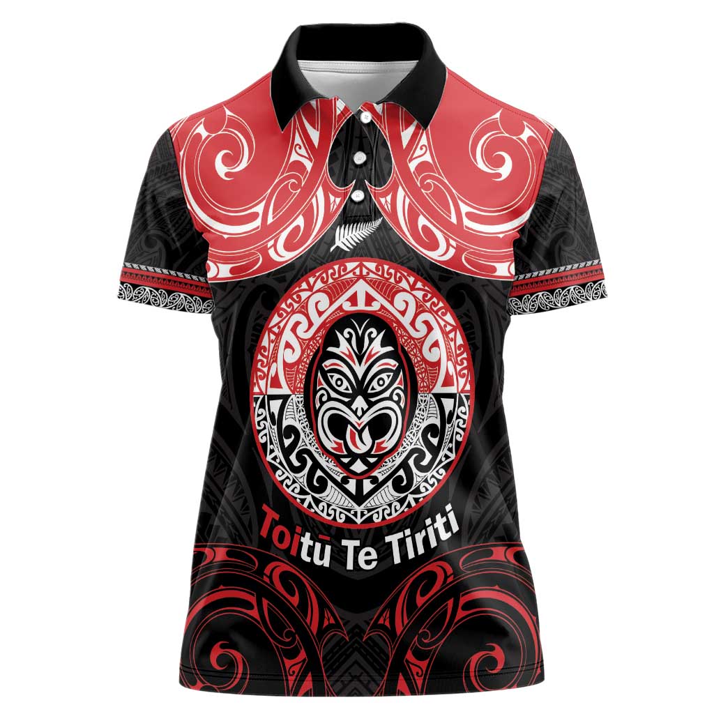 Aotearoa Toitu Te Tiriti Women Polo Shirt Haka Tiki Honour The Treaty