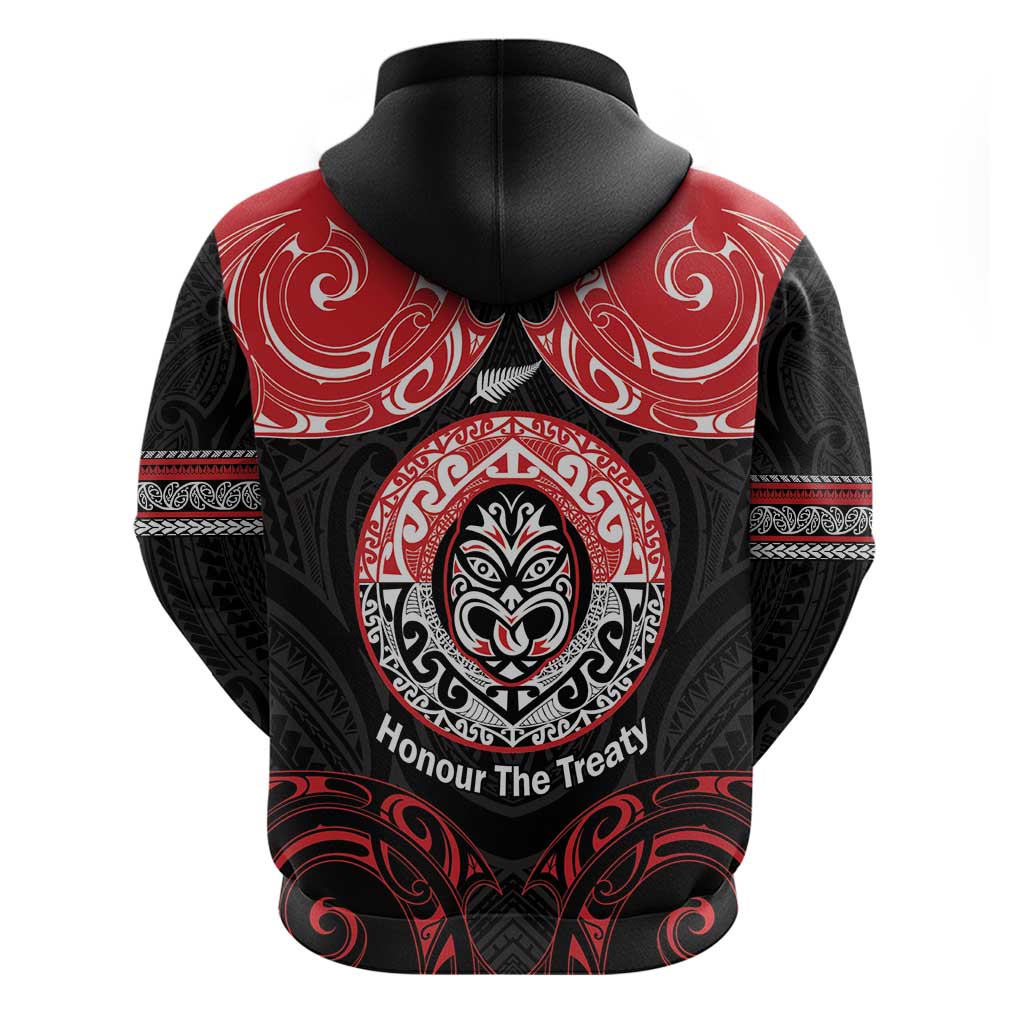 Aotearoa Toitu Te Tiriti Zip Hoodie Haka Tiki Honour The Treaty