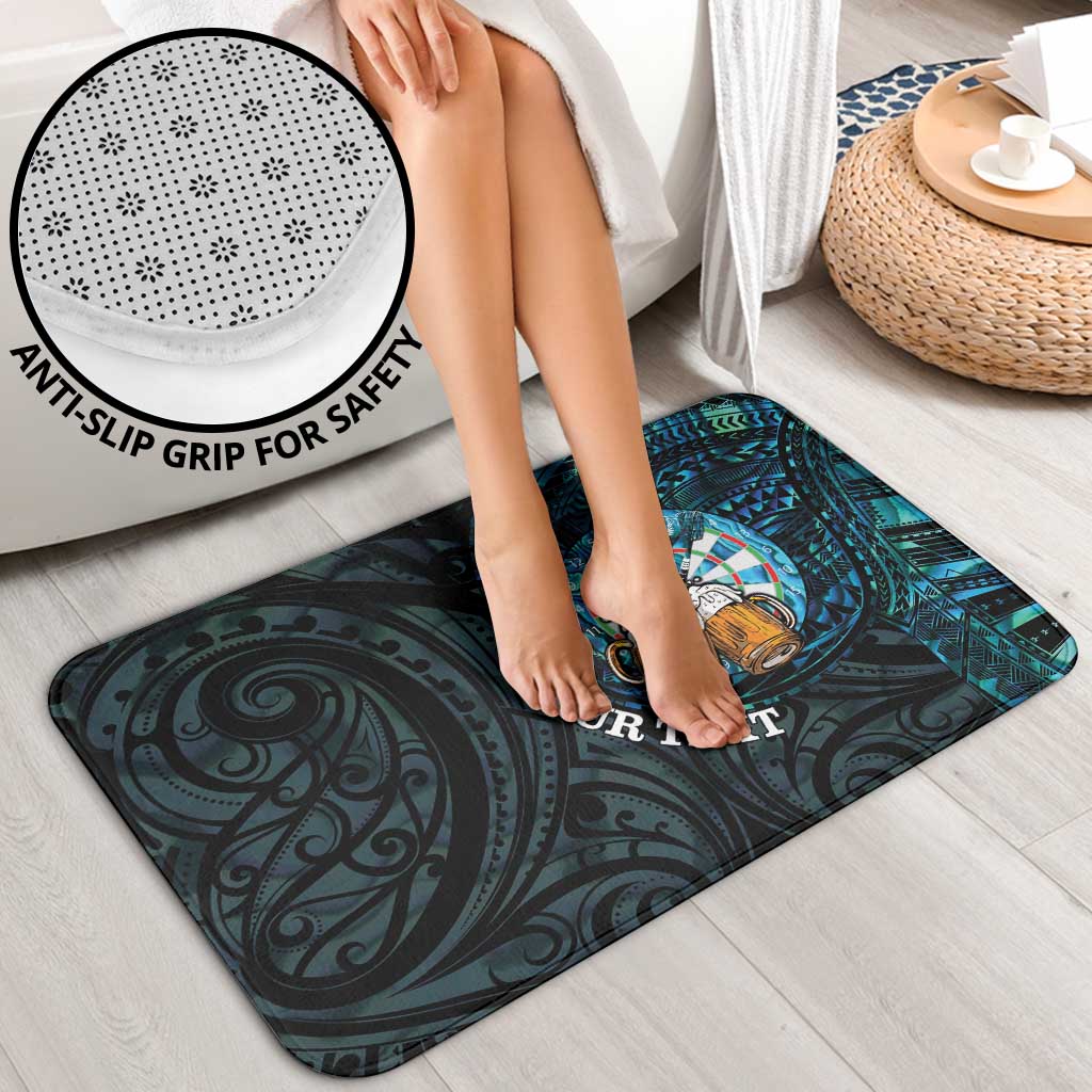 Personalized New Zealand Darts Beer Bathroom Set Paua Shell Aotearoa Maori Tattoo - Polynesian Pride