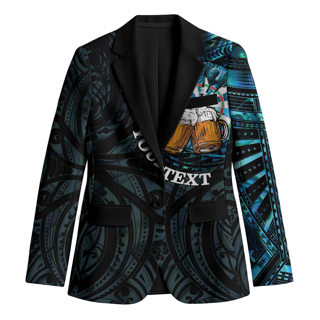 Personalized New Zealand Darts Beer Blazer Paua Shell Aotearoa Maori Tattoo - Polynesian Pride