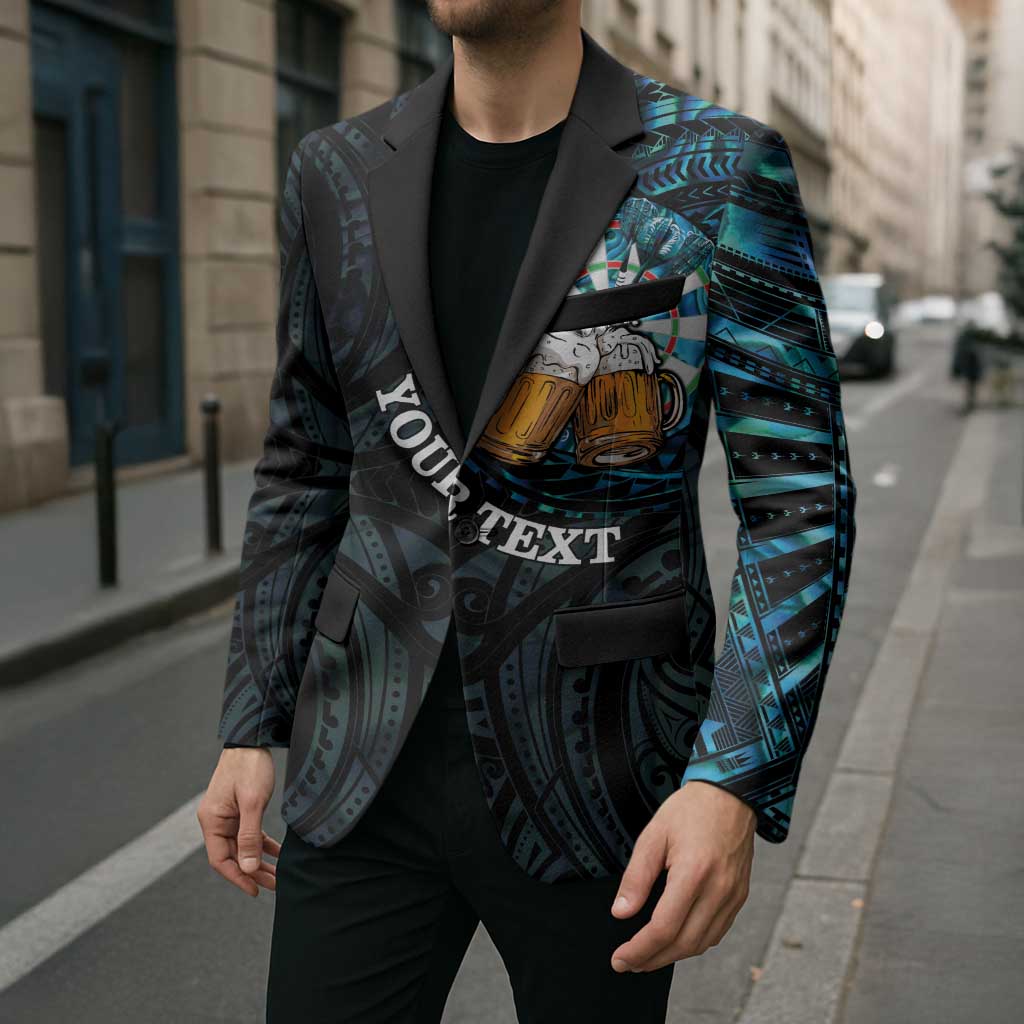 Personalized New Zealand Darts Beer Blazer Paua Shell Aotearoa Maori Tattoo - Polynesian Pride