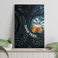 Personalized New Zealand Darts Beer Canvas Wall Art Paua Shell Aotearoa Maori Tattoo - Polynesian Pride