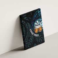 Personalized New Zealand Darts Beer Canvas Wall Art Paua Shell Aotearoa Maori Tattoo - Polynesian Pride