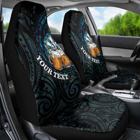 Personalized New Zealand Darts Beer Car Seat Cover Paua Shell Aotearoa Maori Tattoo - Polynesian Pride
