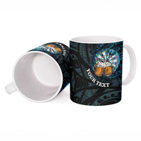 Personalized New Zealand Darts Beer Ceramic Mug Paua Shell Aotearoa Maori Tattoo - Polynesian Pride