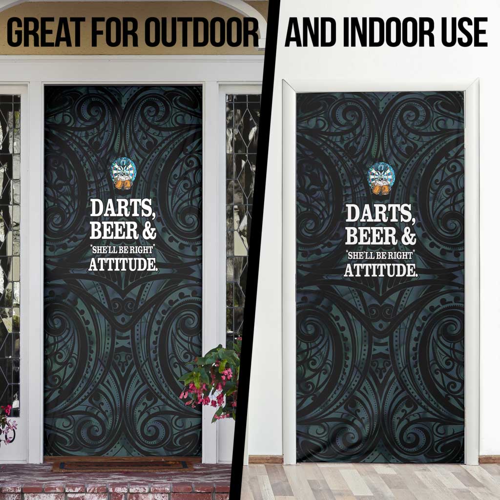 New Zealand Darts Beer Door Cover Paua Shell Aotearoa Maori Tattoo - Polynesian Pride