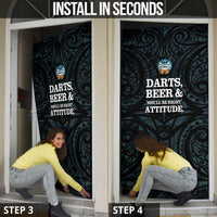 New Zealand Darts Beer Door Cover Paua Shell Aotearoa Maori Tattoo - Polynesian Pride