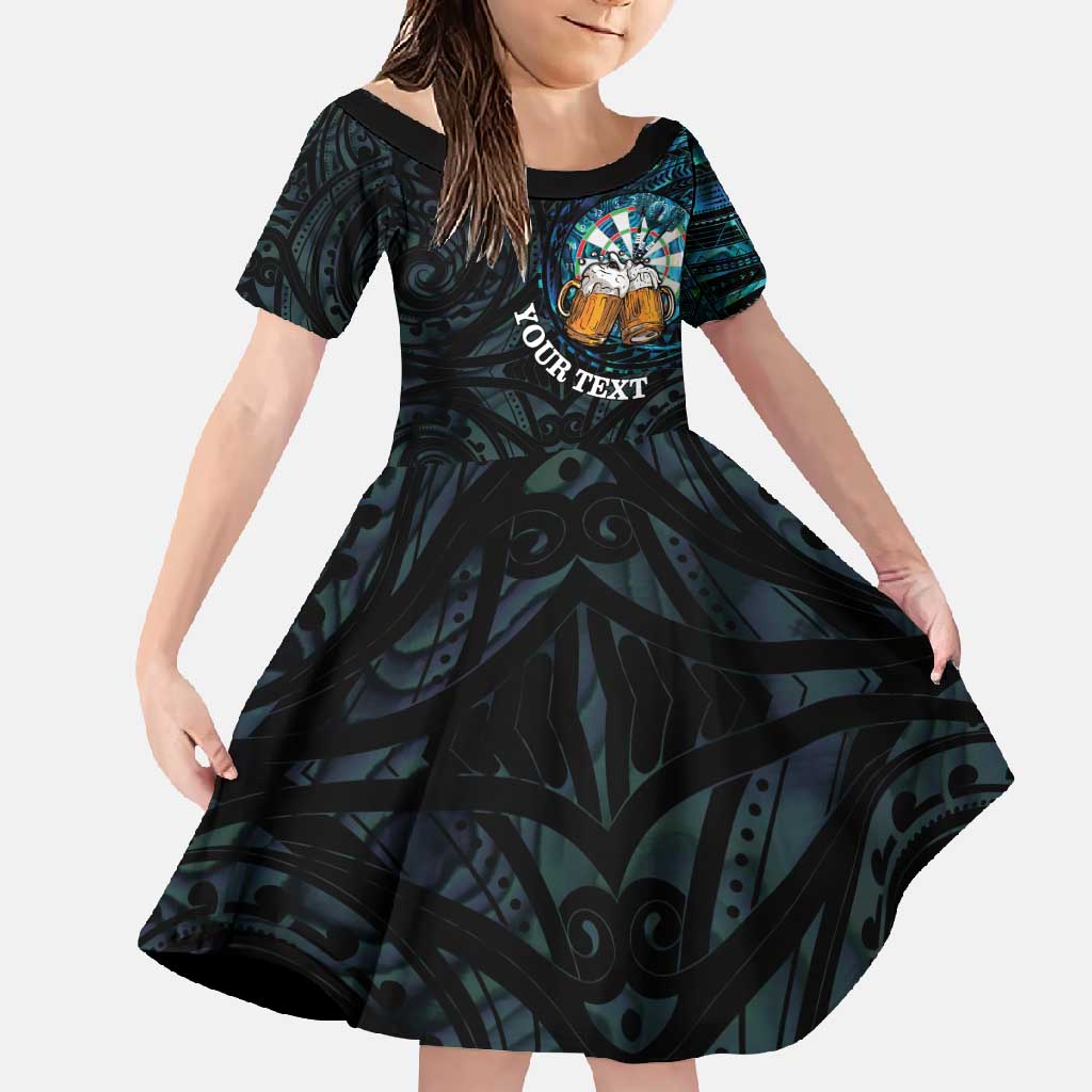Personalized New Zealand Darts Beer Family Matching Mermaid Dress and Hawaiian Shirt Paua Shell Aotearoa Maori Tattoo - Polynesian Pride